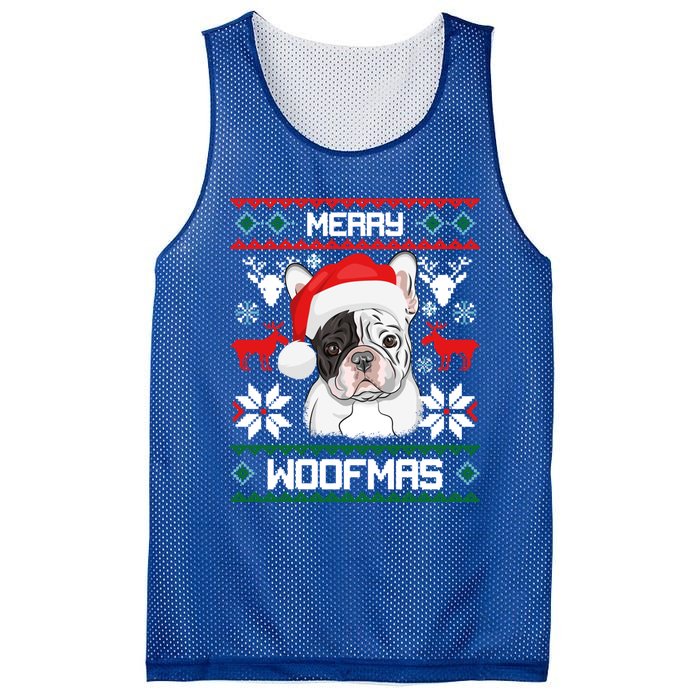 French Bulldog Gift For Merry Christmas Woofmas Frenchie Gift Mesh Reversible Basketball Jersey Tank