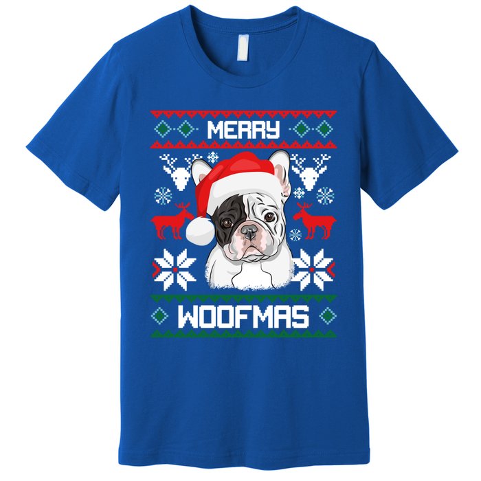 French Bulldog Gift For Merry Christmas Woofmas Frenchie Gift Premium T-Shirt