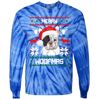 French Bulldog Gift For Merry Christmas Woofmas Frenchie Gift Tie-Dye Long Sleeve Shirt