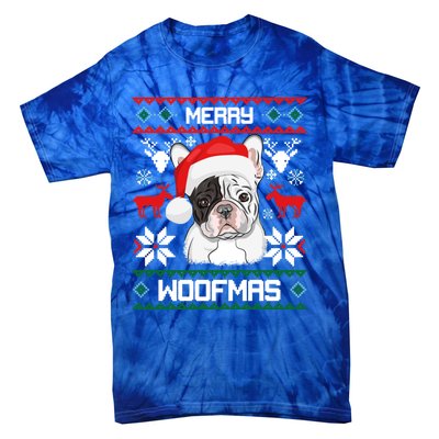 French Bulldog Gift For Merry Christmas Woofmas Frenchie Gift Tie-Dye T-Shirt