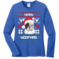 French Bulldog Gift For Merry Christmas Woofmas Frenchie Gift Ladies Long Sleeve Shirt