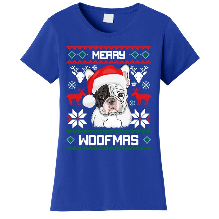 French Bulldog Gift For Merry Christmas Woofmas Frenchie Gift Women's T-Shirt