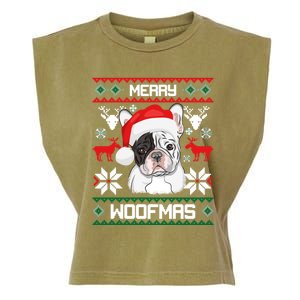 French Bulldog Gift For Merry Christmas Woofmas Frenchie Gift Garment-Dyed Women's Muscle Tee