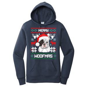 French Bulldog Gift For Merry Christmas Woofmas Frenchie Gift Women's Pullover Hoodie