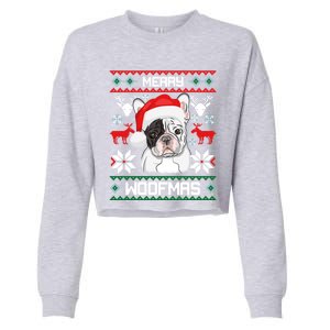 French Bulldog Gift For Merry Christmas Woofmas Frenchie Gift Cropped Pullover Crew