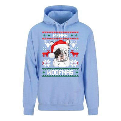 French Bulldog Gift For Merry Christmas Woofmas Frenchie Gift Unisex Surf Hoodie