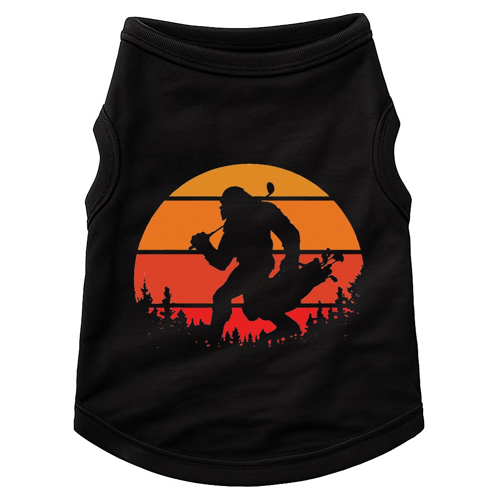 Funny Bigfoot Golf Retro Sasquatch Playing Golf Doggie Tank