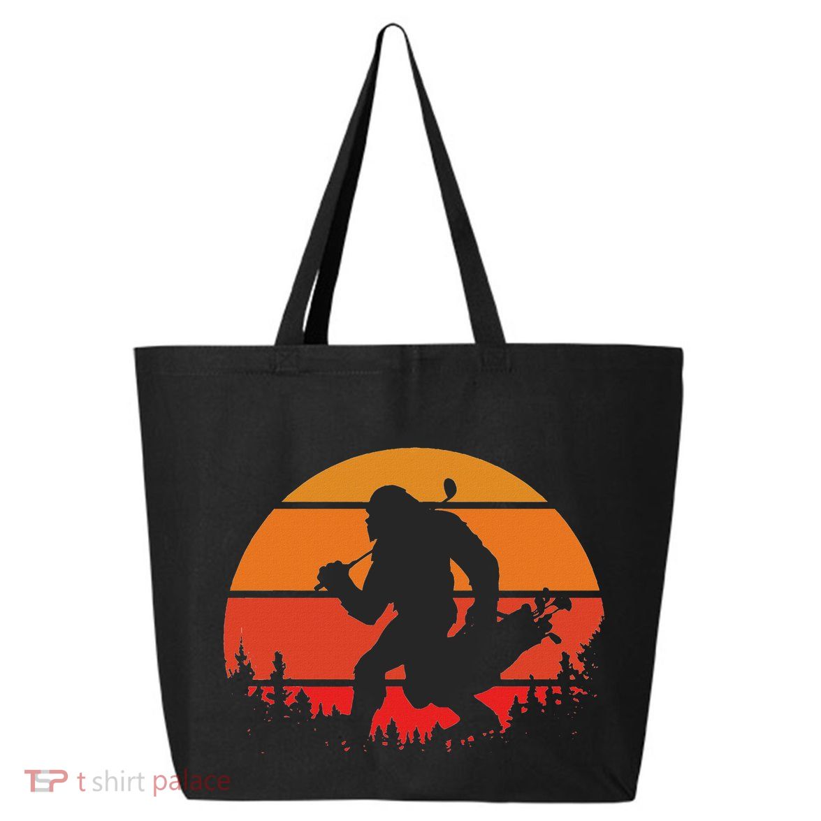 Funny Bigfoot Golf Retro Sasquatch Playing Golf 25L Jumbo Tote