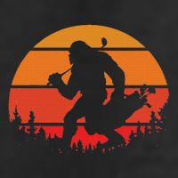 Funny Bigfoot Golf Retro Sasquatch Playing Golf Golf Towel
