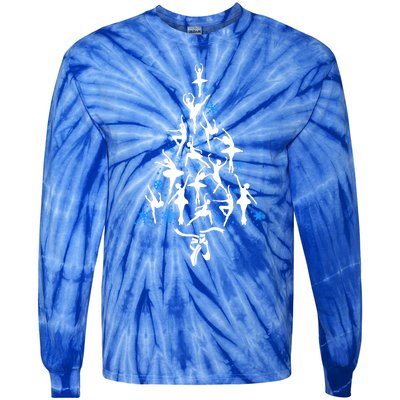 Funny Ballet Gift Dance Ugly Christmas Ballet Gift Tie-Dye Long Sleeve Shirt