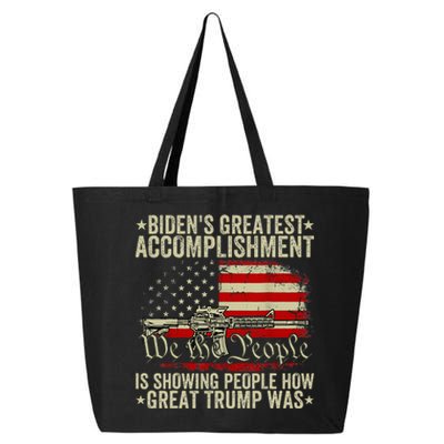 Funny BidenS Greatest Accomplishment Is Showing Trump 2024 25L Jumbo Tote