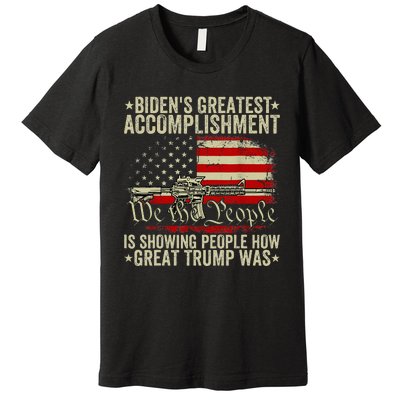 Funny BidenS Greatest Accomplishment Is Showing Trump 2024 Premium T-Shirt