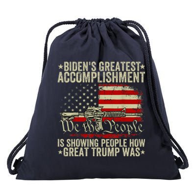 Funny BidenS Greatest Accomplishment Is Showing Trump 2024 Drawstring Bag