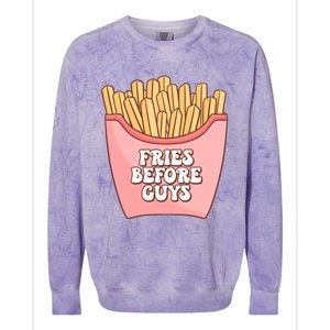 Fries Before Guys French Fires Lover Food Lover Valentines Cute Gift Colorblast Crewneck Sweatshirt