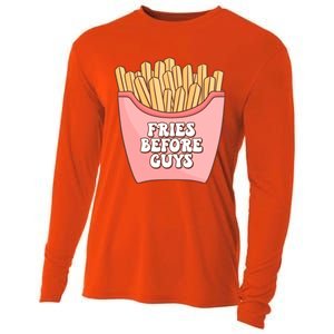 Fries Before Guys French Fires Lover Food Lover Valentines Cute Gift Cooling Performance Long Sleeve Crew