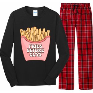 Fries Before Guys French Fires Lover Food Lover Valentines Cute Gift Long Sleeve Pajama Set