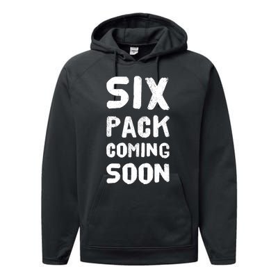 Funny Bodybuilding Gym Training 6 Pack Coming Soon Performance Fleece Hoodie