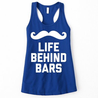 Funny Beard Gift Life Behind Bars Handlebar Mustache Gift Womens Tank Top