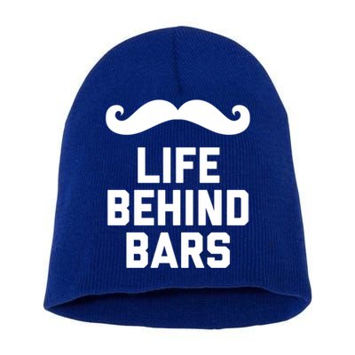 Funny Beard Gift Life Behind Bars Handlebar Mustache Gift Short Acrylic Beanie