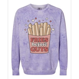 Fries Before Guys French Fires Lover Food Lover Valentines Gift Colorblast Crewneck Sweatshirt