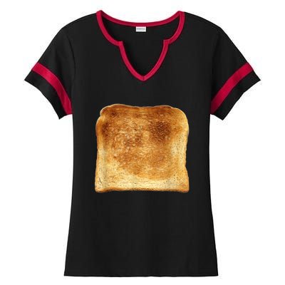 Funny Bread Gift Toast Costume Funny Gluten Ift Ladies Halftime Notch Neck Tee