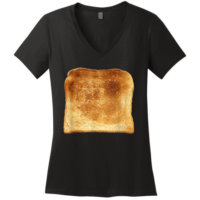 Funny Bread Gift Toast Costume Funny Gluten Ift Women's V-Neck T-Shirt