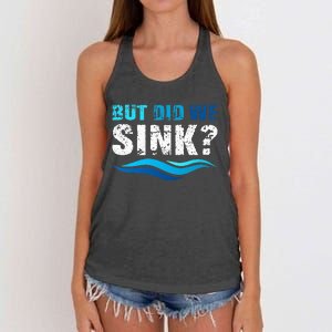 Funny Boating Gifts For Boat Owners But Did We Sink Women's Knotted Racerback Tank