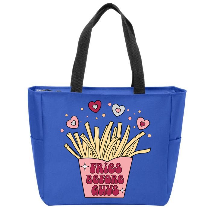 Fries Before Guys French Fires Lover Food Lover Valentines Cute Gift Zip Tote Bag