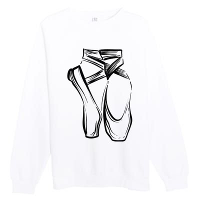 Funny Ballerina Gift Cool Dancer Ballet Pointe Shoes Premium Crewneck Sweatshirt