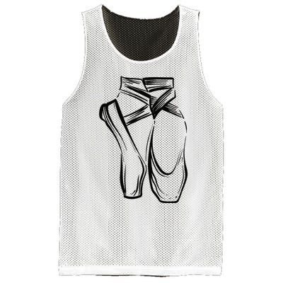 Funny Ballerina Gift Cool Dancer Ballet Pointe Shoes Mesh Reversible Basketball Jersey Tank