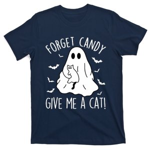 Funny Boo Ghost Black Cat Forget Candy Give Me Cat Halloween T-Shirt