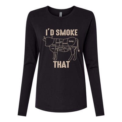 Funny BBQ Grilling Quote Cow Womens Cotton Relaxed Long Sleeve T-Shirt