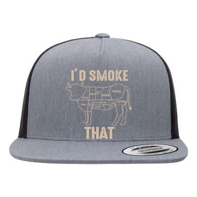 Funny BBQ Grilling Quote Cow Flat Bill Trucker Hat