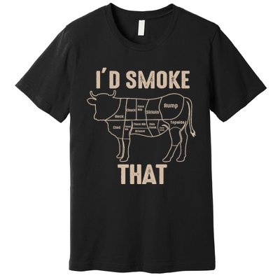 Funny BBQ Grilling Quote Cow Premium T-Shirt