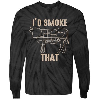 Funny BBQ Grilling Quote Cow Tie-Dye Long Sleeve Shirt