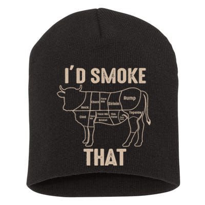 Funny BBQ Grilling Quote Cow Short Acrylic Beanie