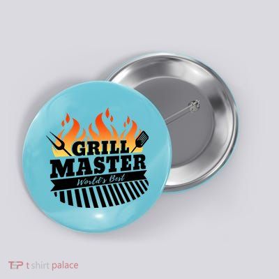 Funny Bbq Grill Master Worlds Best Grillfather Grillers Gift Button