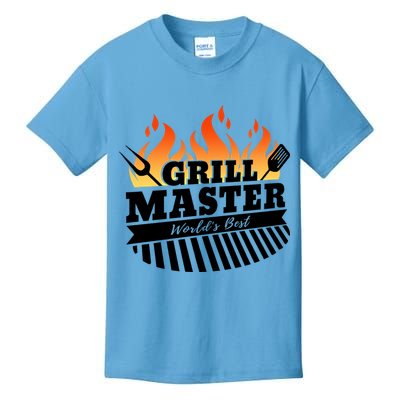 Funny Bbq Grill Master Worlds Best Grillfather Grillers Gift Kids T-Shirt