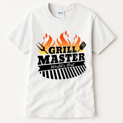 Funny Bbq Grill Master Worlds Best Grillfather Grillers Gift Tall T-Shirt