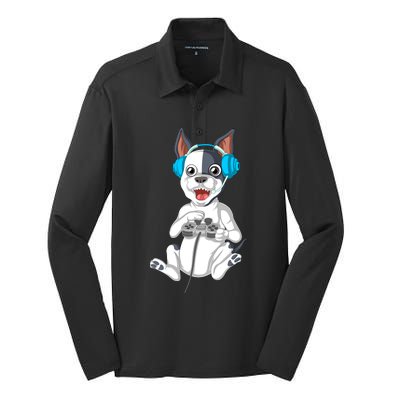 French Bulldog Gamer Silk Touch Performance Long Sleeve Polo