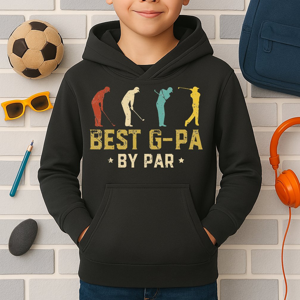 Funny Best GPa By Par Father's Day Gifts Golf Kids Hoodie