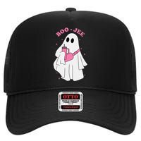 Funny Boojee Ghost Halloween Boo Jee Ghost Spooky Season High Crown Mesh Back Trucker Hat