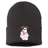 Funny Boojee Ghost Halloween Boo Jee Ghost Spooky Season Sustainable Knit Beanie