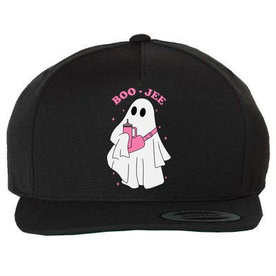 Funny Boojee Ghost Halloween Boo Jee Ghost Spooky Season Wool Snapback Cap