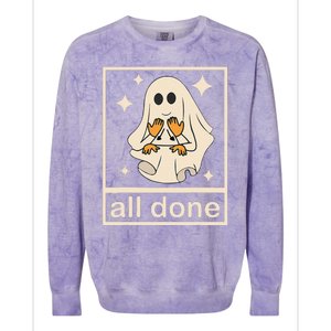 Funny Boojee Ghost All Done Slp Speech Therapy Halloween Gift Colorblast Crewneck Sweatshirt