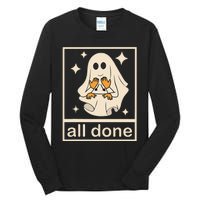 Funny Boojee Ghost All Done Slp Speech Therapy Halloween Gift Tall Long Sleeve T-Shirt