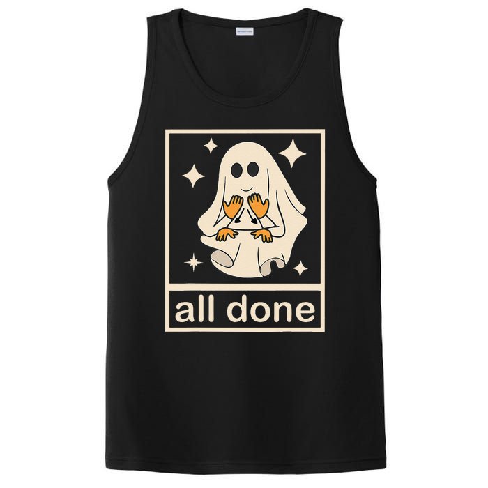 Funny Boojee Ghost All Done Slp Speech Therapy Halloween Gift PosiCharge Competitor Tank