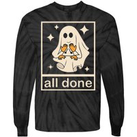 Funny Boojee Ghost All Done Slp Speech Therapy Halloween Gift Tie-Dye Long Sleeve Shirt