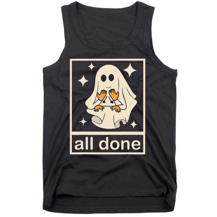 Funny Boojee Ghost All Done Slp Speech Therapy Halloween Gift Tank Top