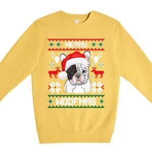 French Bulldog Gift For Merry Christmas Woofmas Frenchie Great Gift Premium Crewneck Sweatshirt